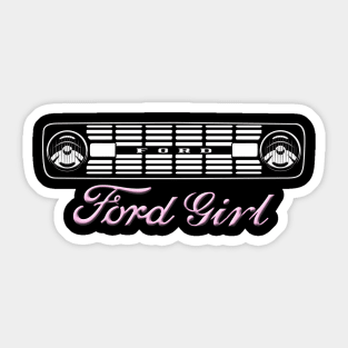 Ford Girl Grille 1966-1977 Bronco White/Pink Print Sticker
